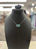Turquoise Oval Cluster Pendant Necklace