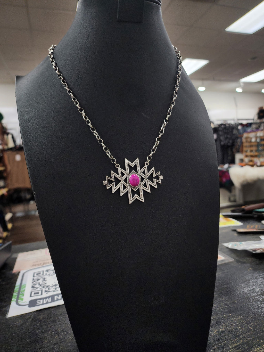 Aztec Step Pendant Necklace