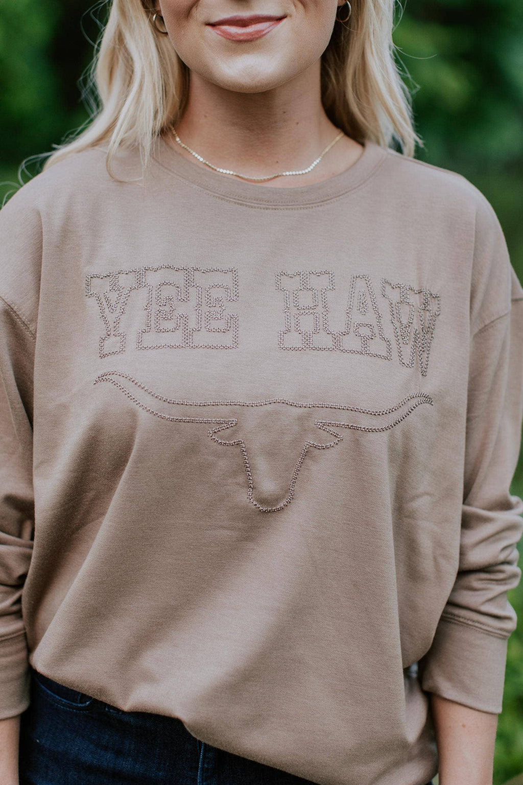 Yee Haw Rope Embroidered Sweatshirt