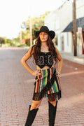 Black Suede Boot Stitch Vest Top