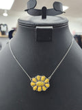Yellow Cluster Pendant Necklace