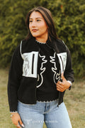 Black Boot Stitch Fleece Vest