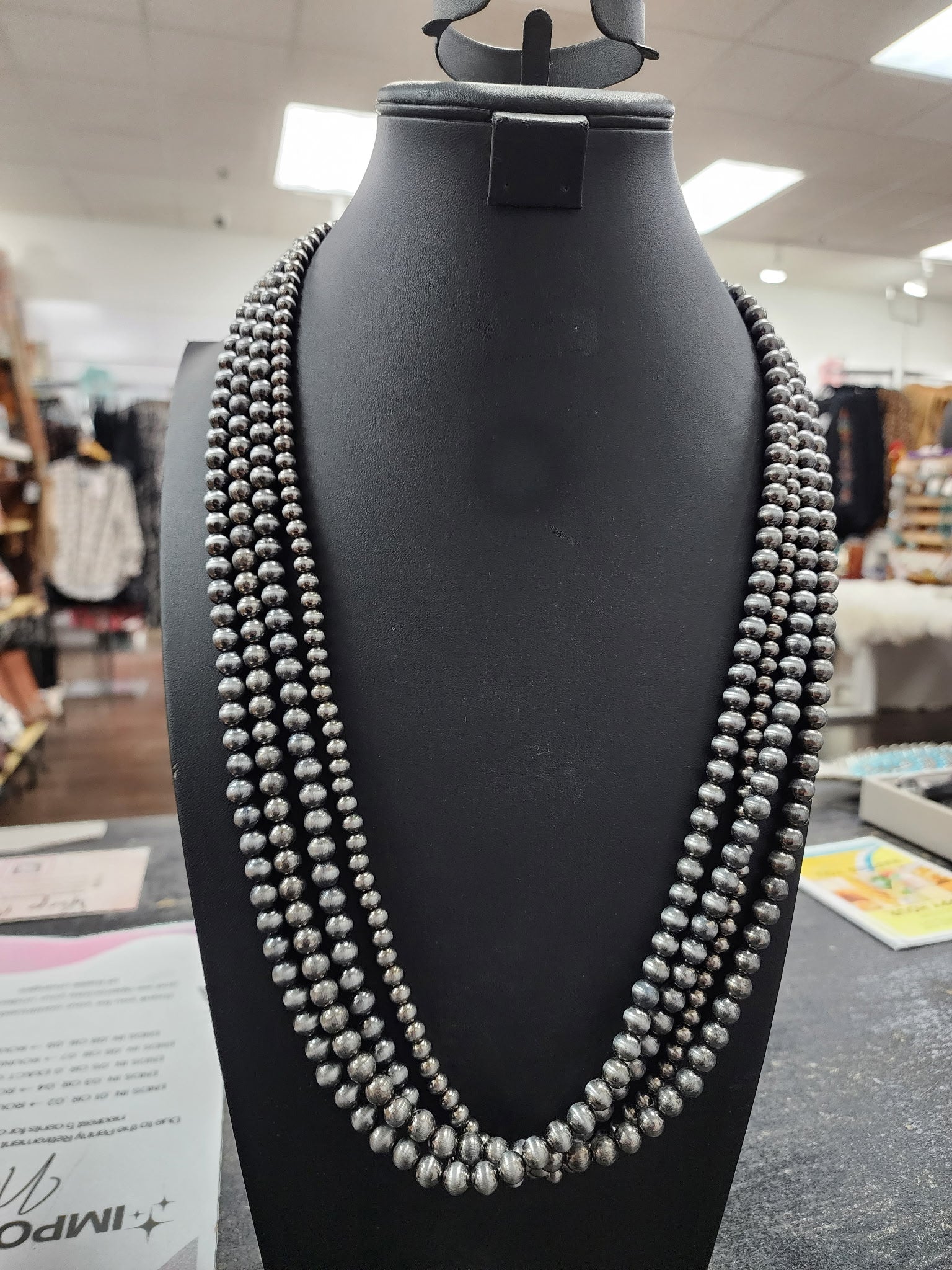 Layered 4-Strand Pearl Necklace and Earrings Set