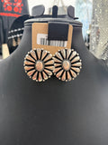 Silver Inspired Stamped Cluster Post Earrings
