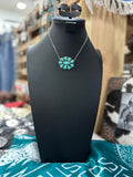 Turquoise Cluster Pendant Necklace