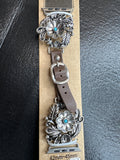 Turquoise Floral Leather Watch Band
