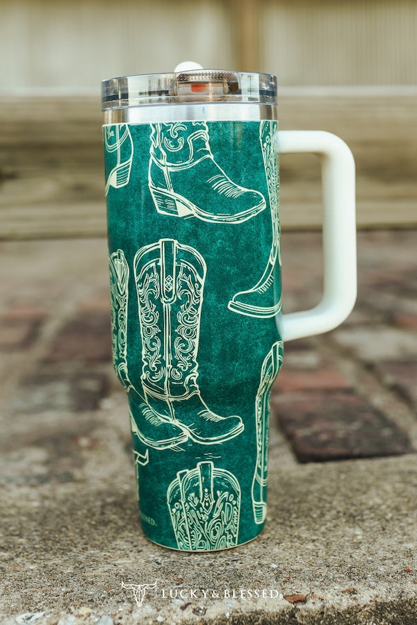 Teal Boot Tumbler