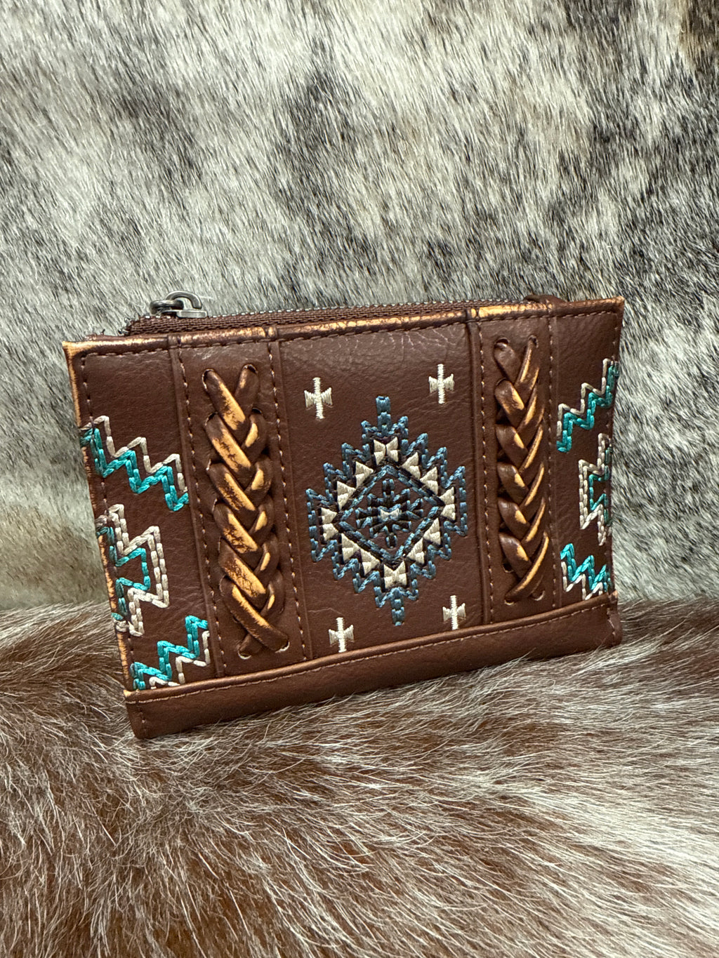 Montana West Brown Aztec Card Wallet