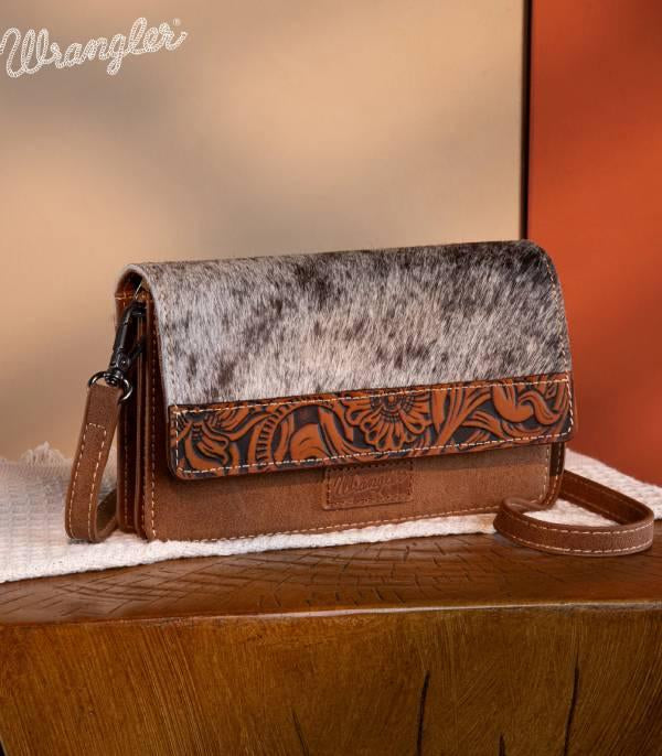 Wrangler Brown Hair-On Phone Wallet