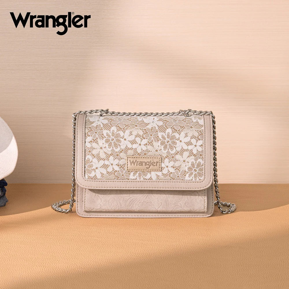 Wrangler Khaki Lace Crossbody Purse