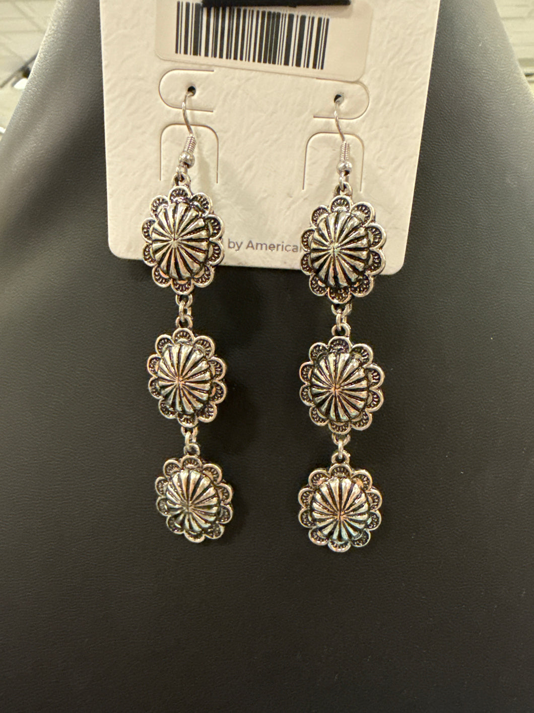 3-Tier Concho Fishhook Earrings