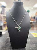 Turquoise Bead Hummingbird Pendant Necklace
