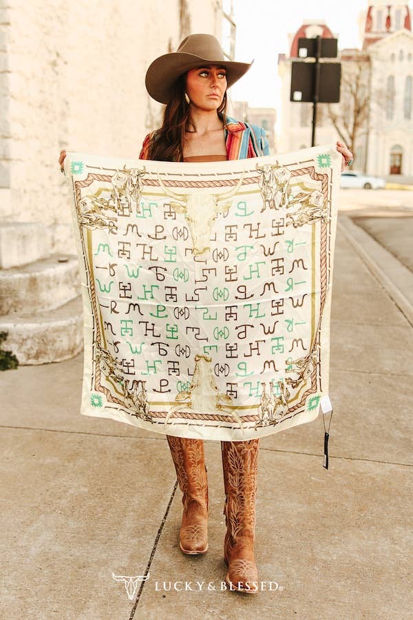 Biege & Branded Wild Rag