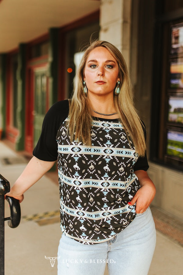 Icy Aztec S/S Top