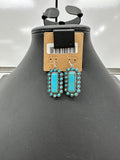 Turquoise Cluster Fishhook Earrings