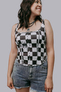 Checked Broncs Corset Top