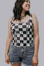 Checked Broncs Corset Top