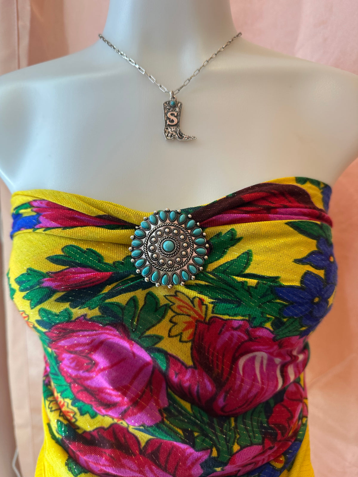 Turquoise Cluster Dress Clip