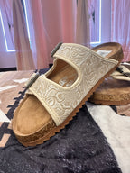 Very Barry Ivory Embossed Sandals