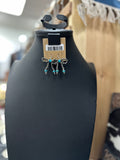 Turquoise Ribbon Pearl Fishhook Earrings