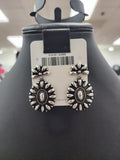Silver Floral Stamped Cluster Post Earrings