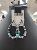 Turquoise Pearl Hoop Fishhook Earrings