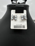 White Butterfly Post Earrings