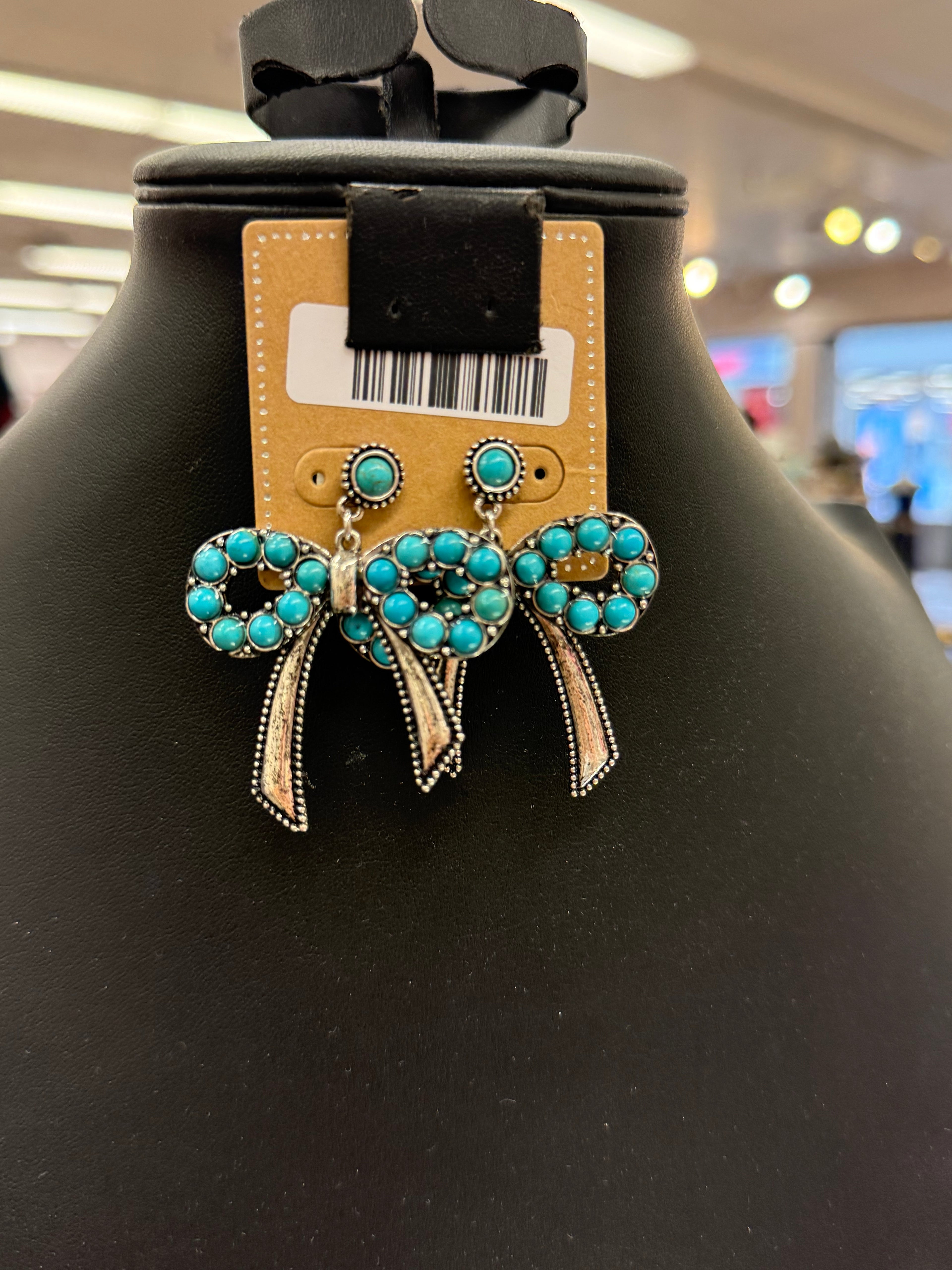 Turquoise Ribbon Post Earrings