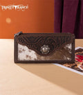 Trinity Ranch Chocolate Concho Cowhide Wallet