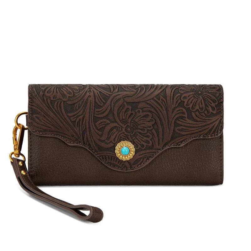 Montana West Chocolate Embossed Wallet