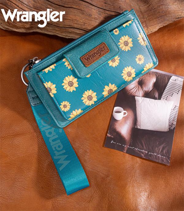 Wrangler Turquoise Sunflower Wallet Wristlet
