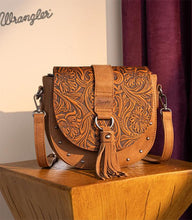 Load image into Gallery viewer, Wrangler Brown  Embossed Saddle Crossbody
