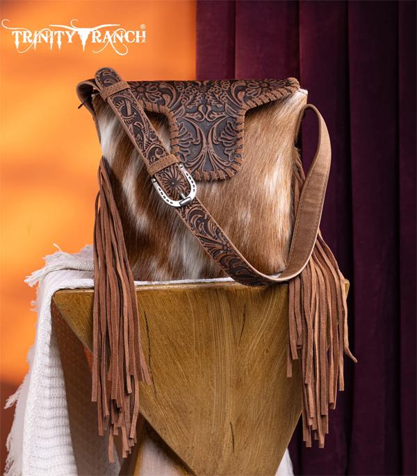 Trinity Ranch Embossed Fringe Crossbody Purse