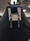 Silver Bead Bar Post Earrings