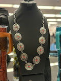 Coral Concho Stamped Necklace