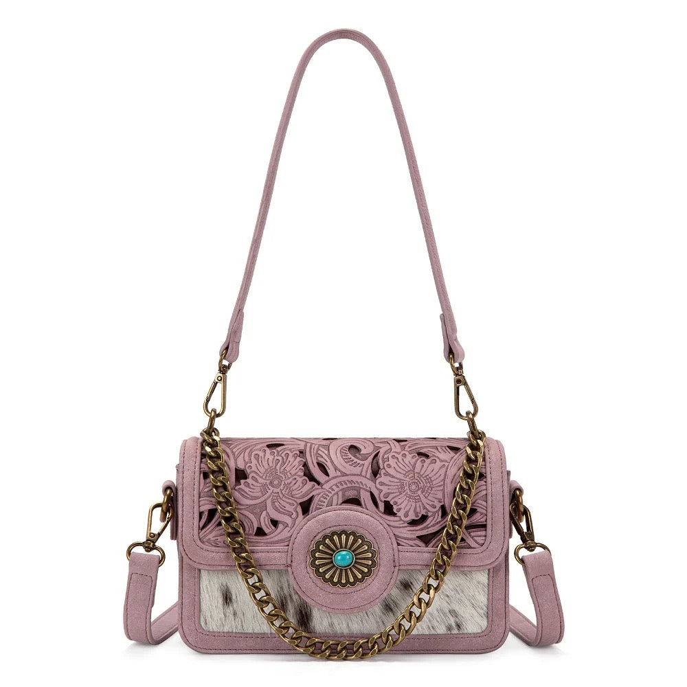 Trinity Ranch Pink Floral Concho Crossbody