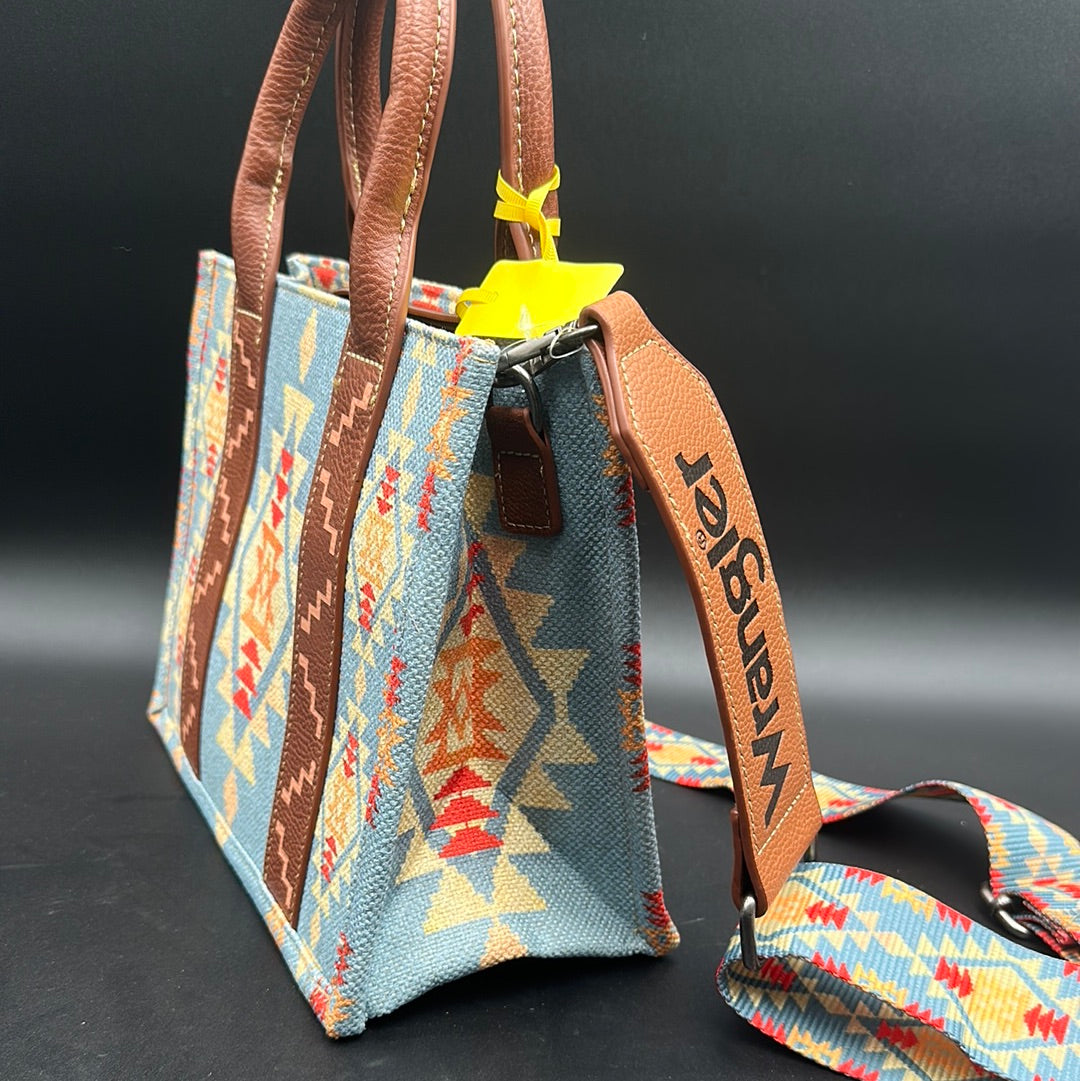 Turquoise Southwest Wrangler Tote - Small