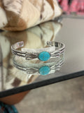 Turquoise Ribbon Cuff Bracelet