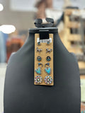 Crystal Horse Cluster Post Earrings Set