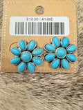 Turquoise Floral Post Earrings