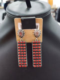 Coral Cluster Bar Concho Post Earrings