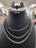 Silver 3-Layer Pearl Necklace