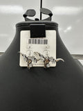 White Floral Steer Fishhook Earrings