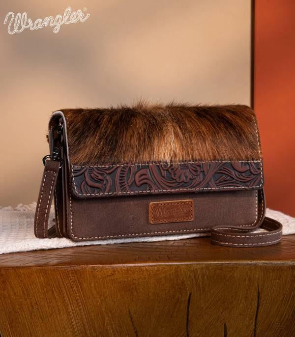 Wrangler Chocolate Hair-On Phone Wallet