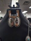 Oval Stamped Concho Post Earrings