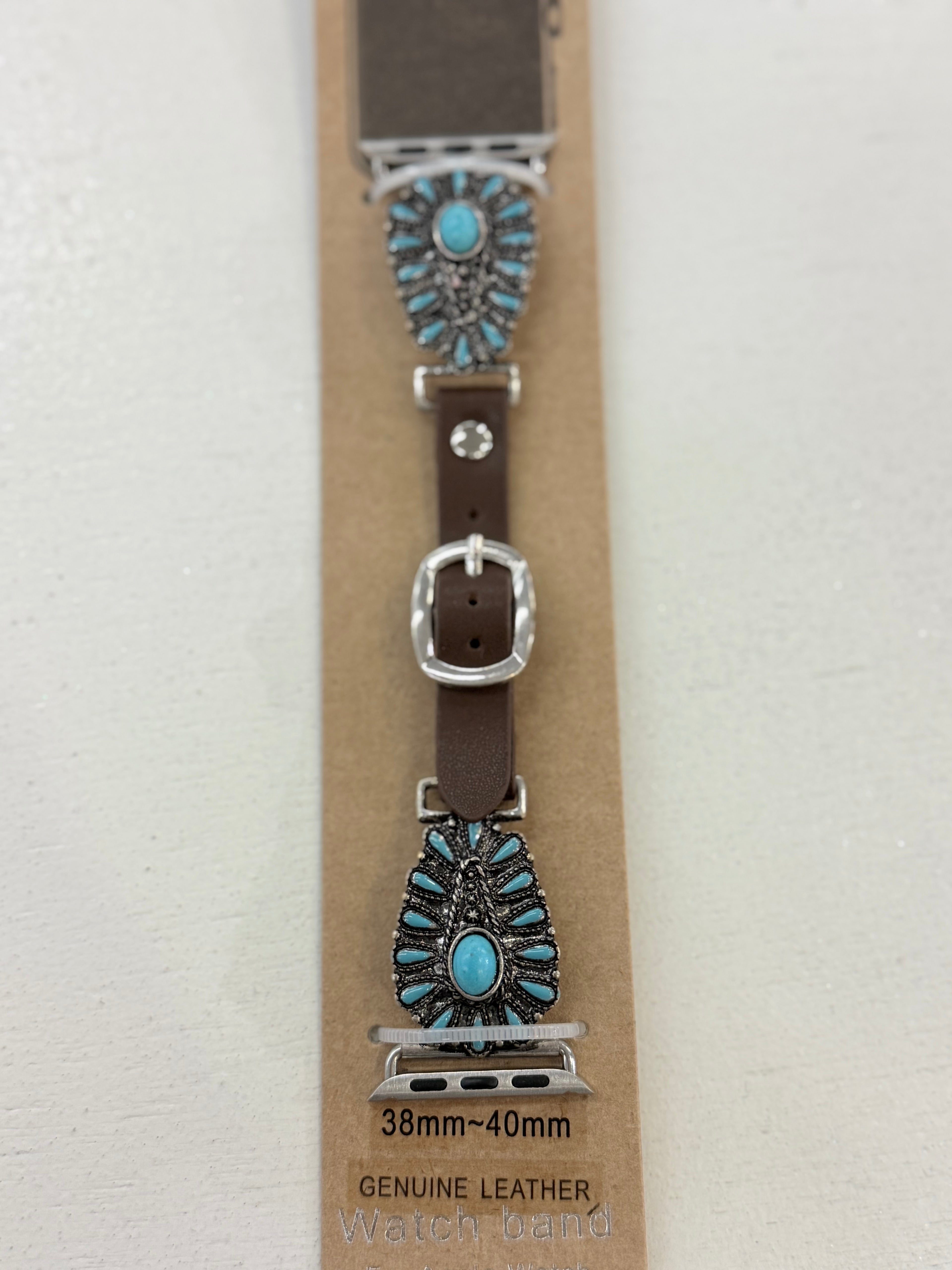 Turquoise Needlepoint Cluster Watch Band