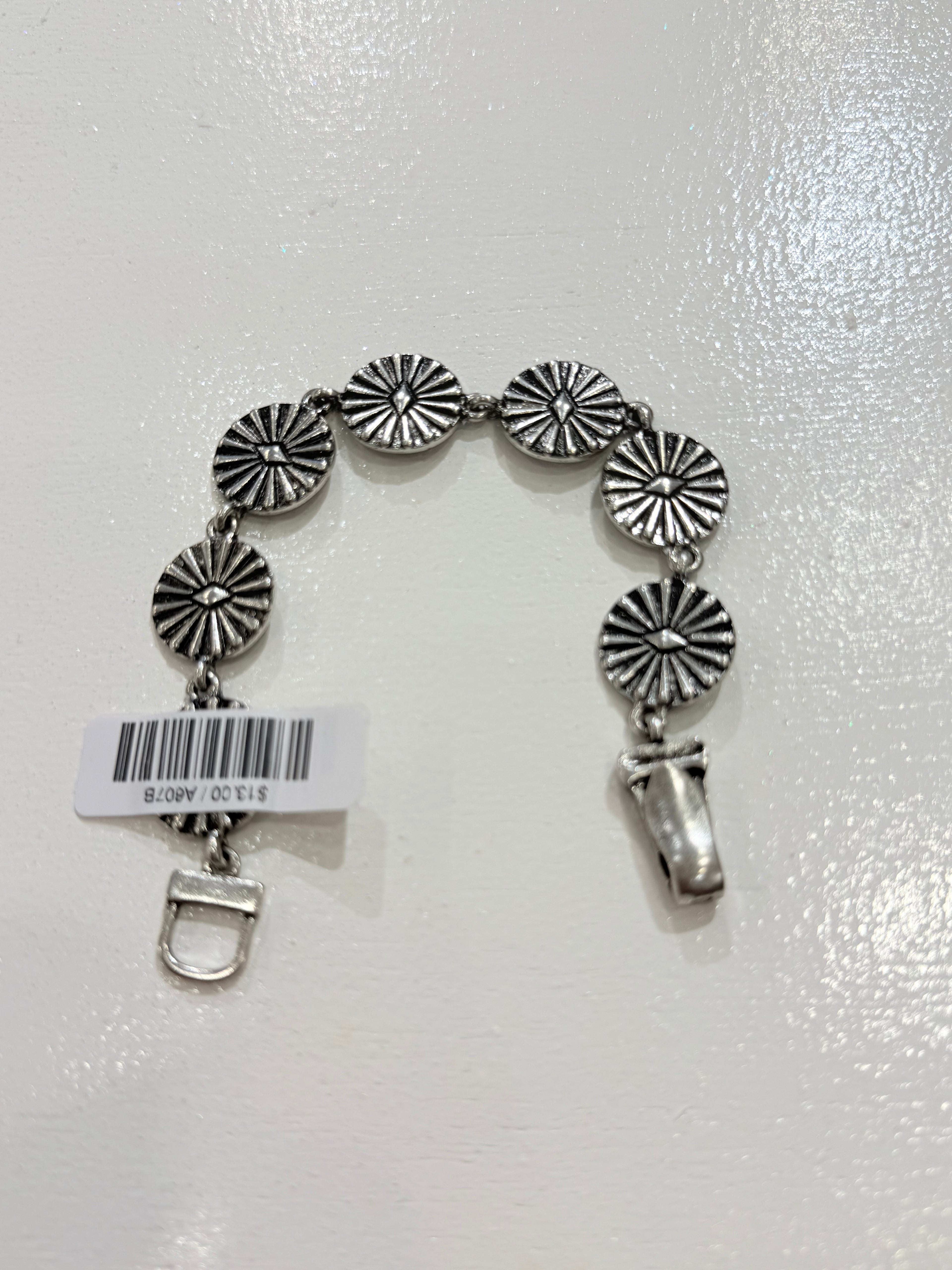 Spiral Stamped Round Link Bracelet