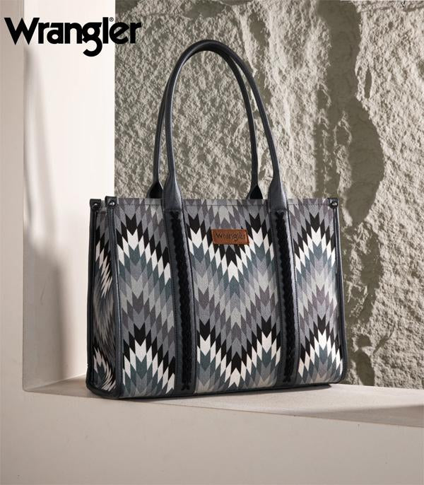 Wrangler Gray Southwestern Large Tote