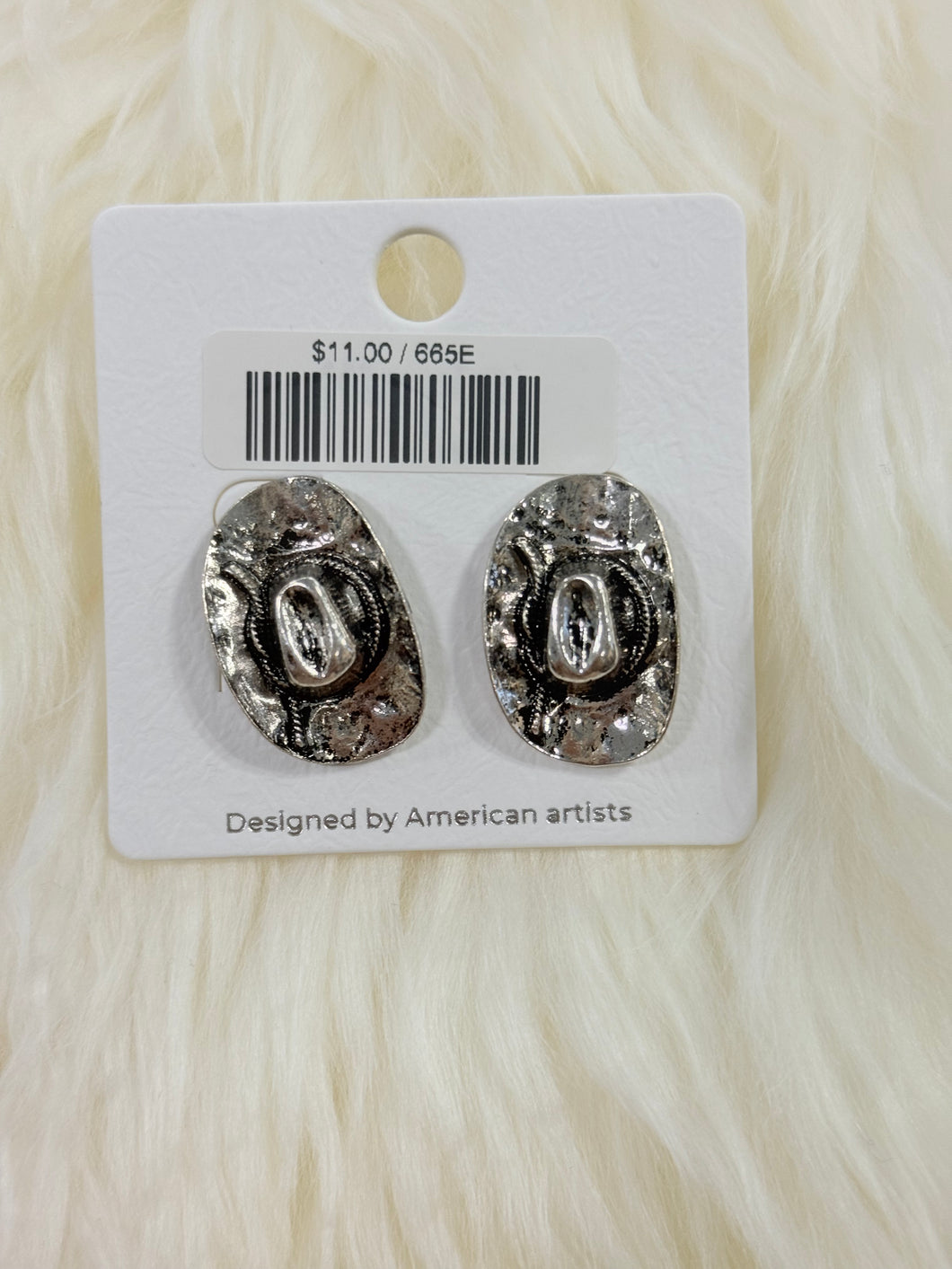 Silver Cowboy Hat Post Earrings