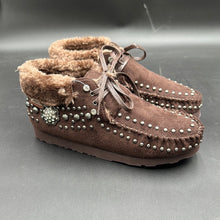 Load image into Gallery viewer, Montana West Chocolate Concho Lux Moccasins
